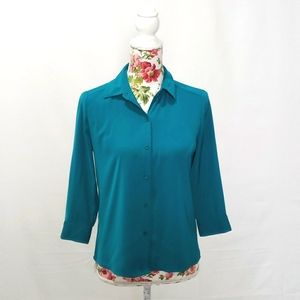 Liz Claiborne Turquoise Top. Size 2 Petite